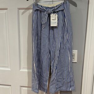 Zara Blue and White Striped Kids Pants